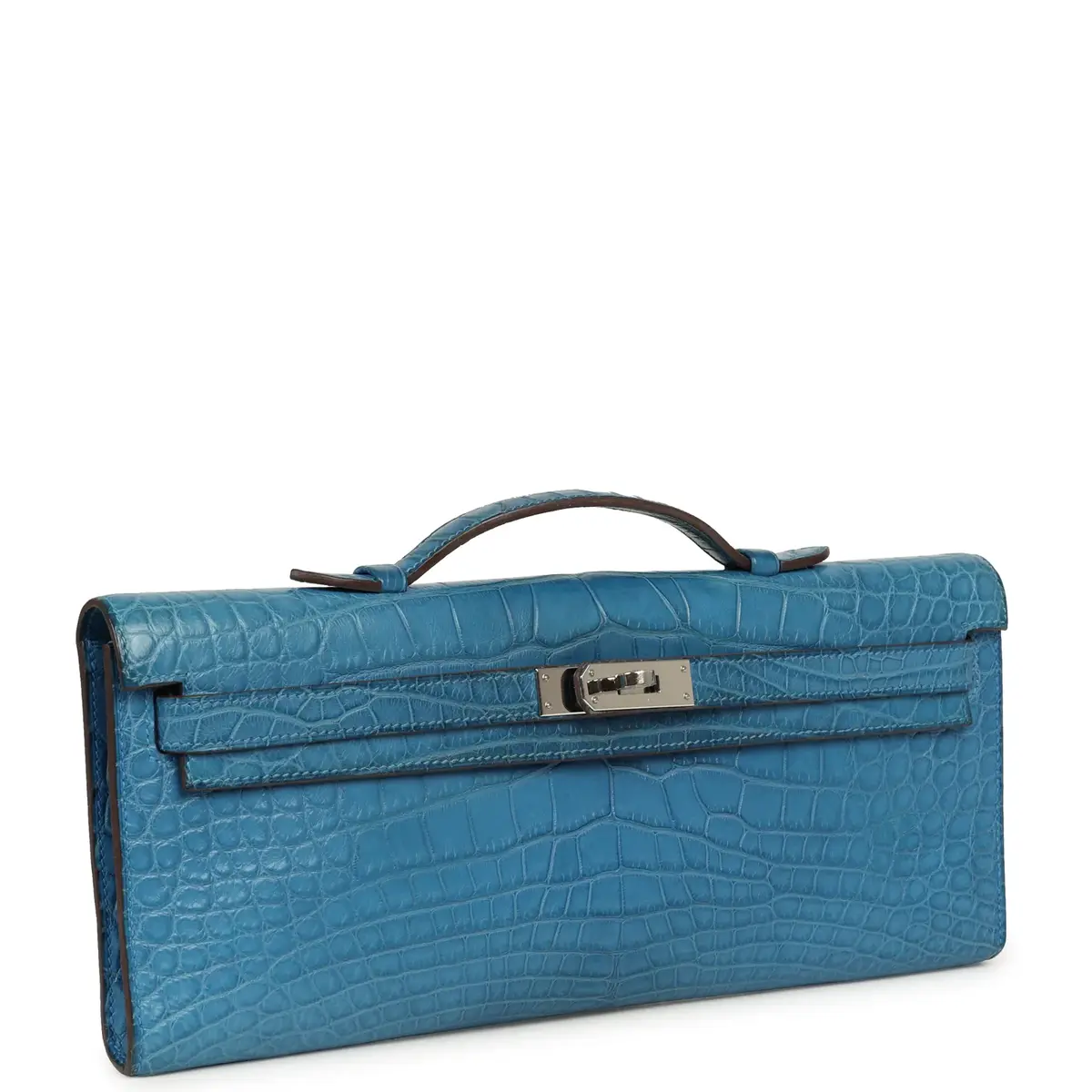 HERMÈS Pre-owned Hermes Kelly Cut Mykonos Matte Alligator Palladium Hardware | Thumbnail 2 HERMÈS Pre-owned Hermes Kelly Cut Mykonos Matte Alligator Palladium Hardware | Thumbnail 2