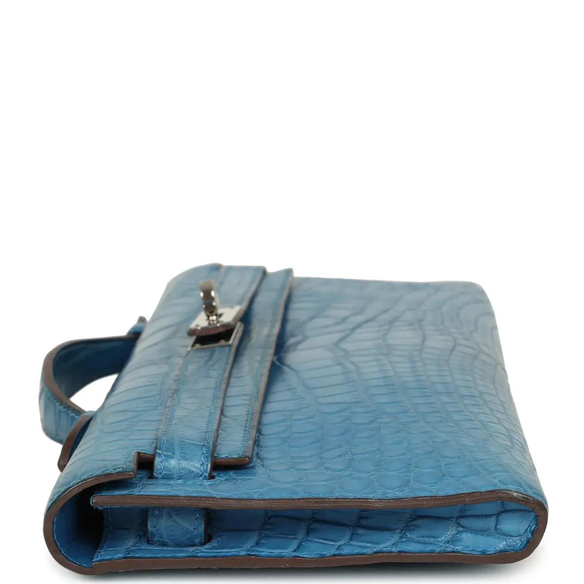 HERMÈS Pre-owned Hermes Kelly Cut Mykonos Matte Alligator Palladium Hardware | Thumbnail 3 HERMÈS Pre-owned Hermes Kelly Cut Mykonos Matte Alligator Palladium Hardware | Thumbnail 3