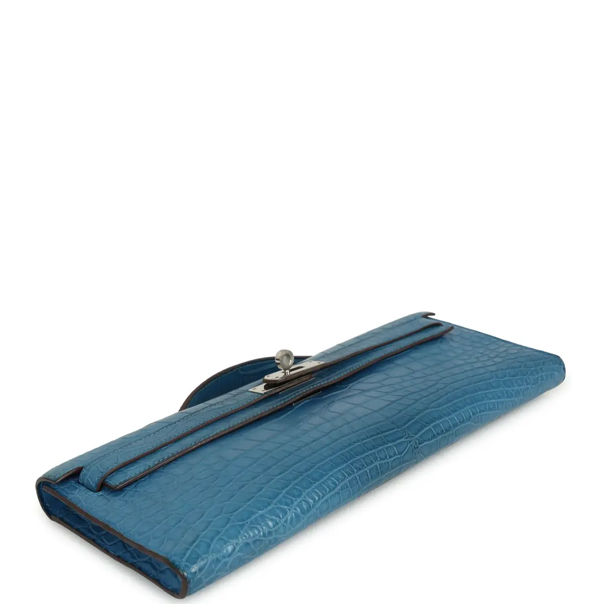 HERMÈS Pre-owned Hermes Kelly Cut Mykonos Matte Alligator Palladium Hardware | Thumbnail 6 HERMÈS Pre-owned Hermes Kelly Cut Mykonos Matte Alligator Palladium Hardware | Thumbnail 6