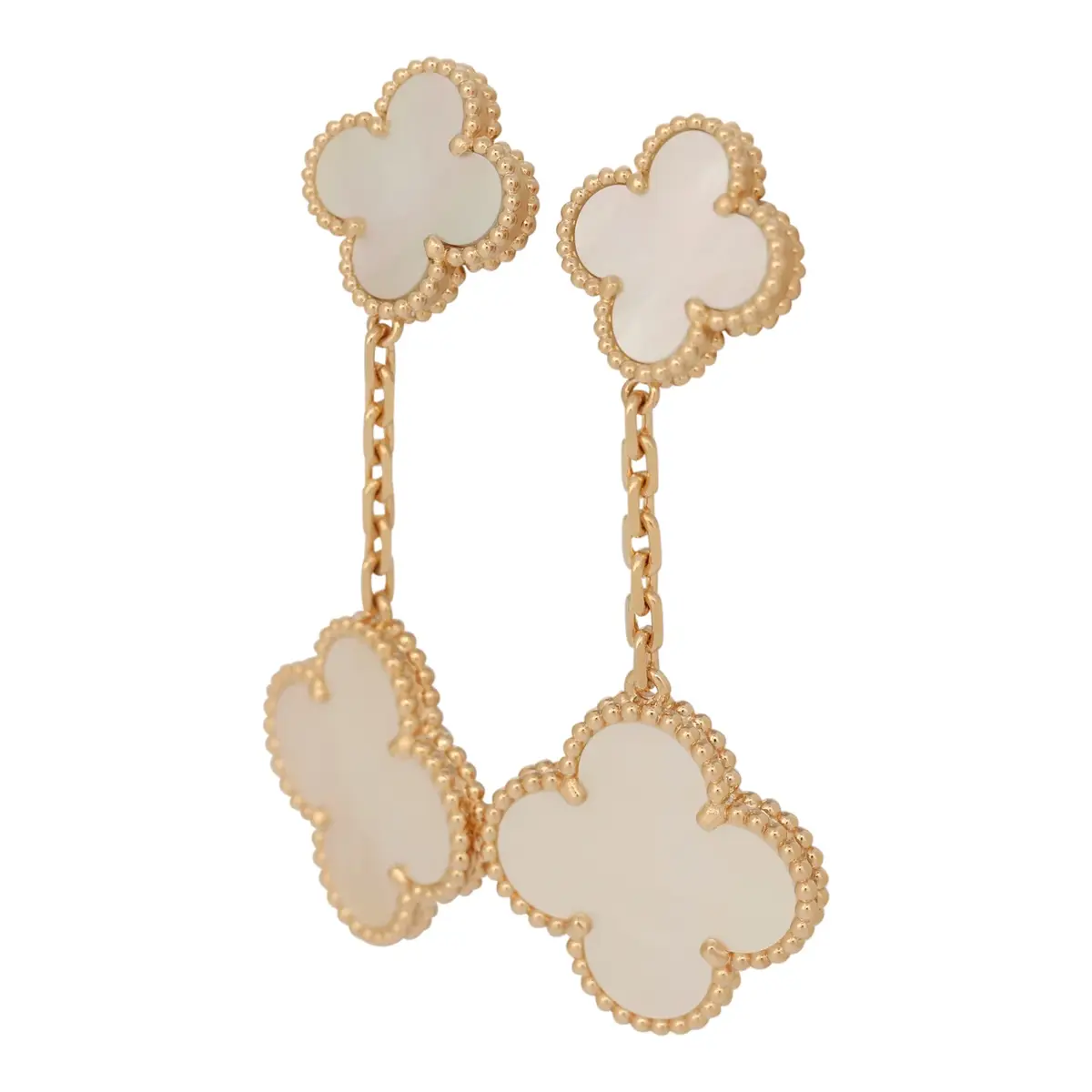 Van Cleef & Arpels Van Cleef & Arpels Magic Alhambra 2 Motif Earrings Mother of Pearl 18K Yellow Gold | Thumbnail 4 Van Cleef & Arpels Van Cleef & Arpels Magic Alhambra 2 Motif Earrings Mother of Pearl 18K Yellow Gold | Thumbnail 4