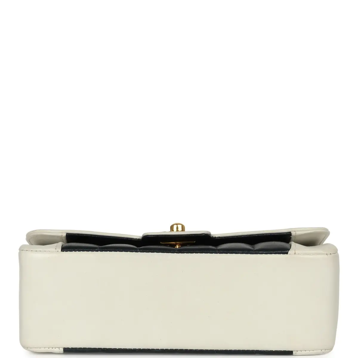 Chanel Vintage Chanel Mini Mademoiselle Flap White, Navy Lambskin Gold Hardware | Thumbnail 6 Chanel Vintage Chanel Mini Mademoiselle Flap White, Navy Lambskin Gold Hardware | Thumbnail 6