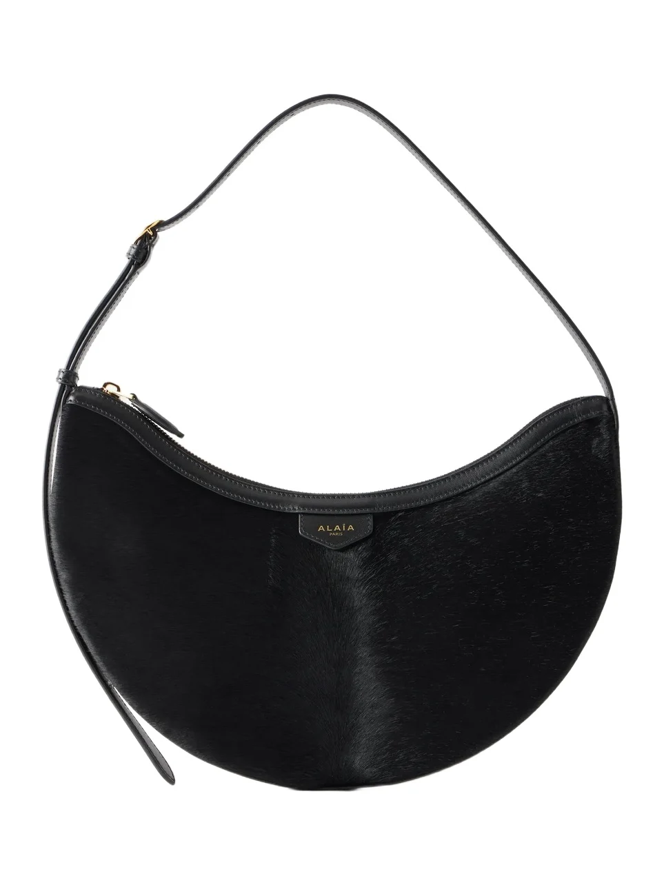 Demi Lune Leather-trimmed Calf-hair Shoulder Bag Demi Lune Leather-trimmed Calf-hair Shoulder Bag