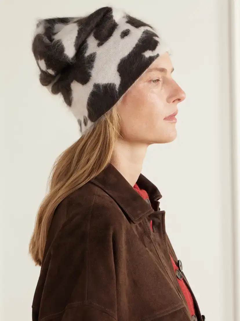 Guest In Residence Grizzly Cowhide Cashmere Beanie | Thumbnail 2 Guest In Residence Grizzly Cowhide Cashmere Beanie | Thumbnail 2