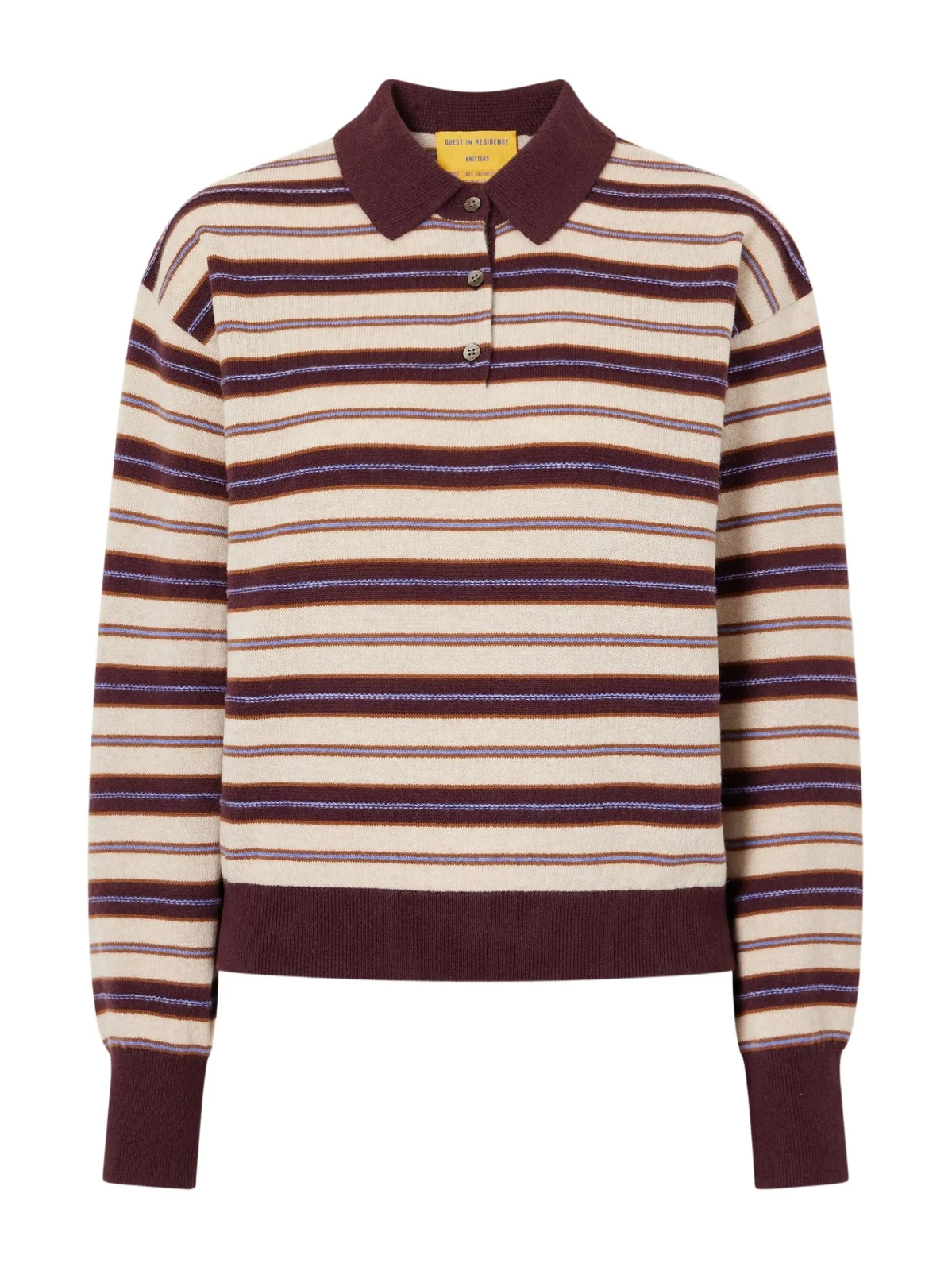 Collegiate Striped Cashmere Polo Sweater Collegiate Striped Cashmere Polo Sweater