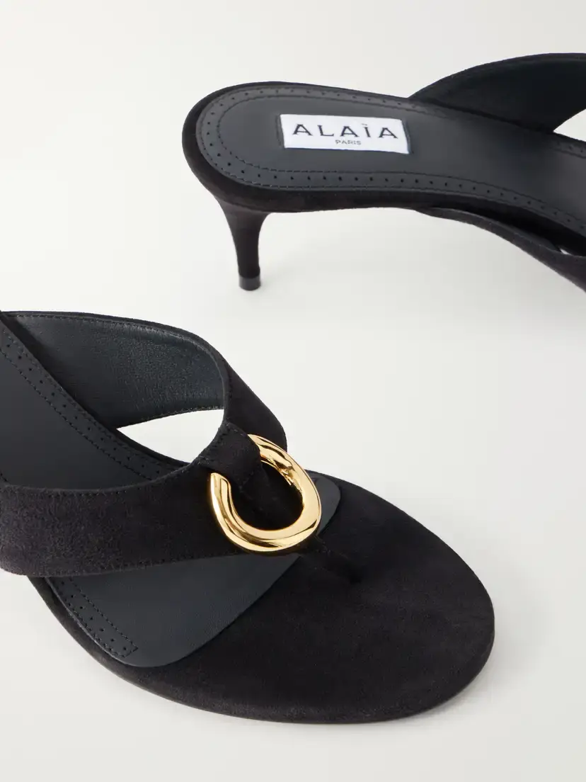 Alaïa Infra 55 Embellished Suede Thong Sandals | Thumbnail 5