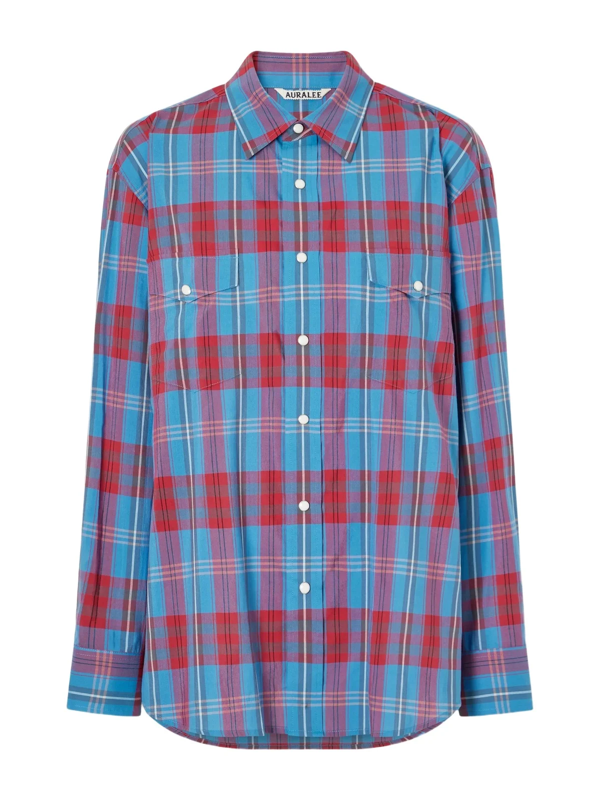 Checked Cotton And Silk-blend Shirt - Blue Checked Cotton And Silk-blend Shirt - Blue