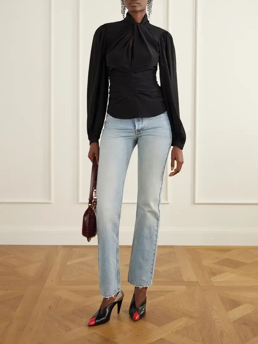 Isabel Marant Despona Gathered Silk-satin Blouse | Thumbnail 2 Isabel Marant Despona Gathered Silk-satin Blouse | Thumbnail 2