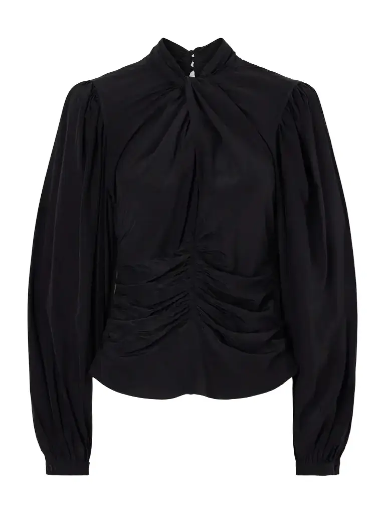 Isabel Marant Despona Gathered Silk-satin Blouse