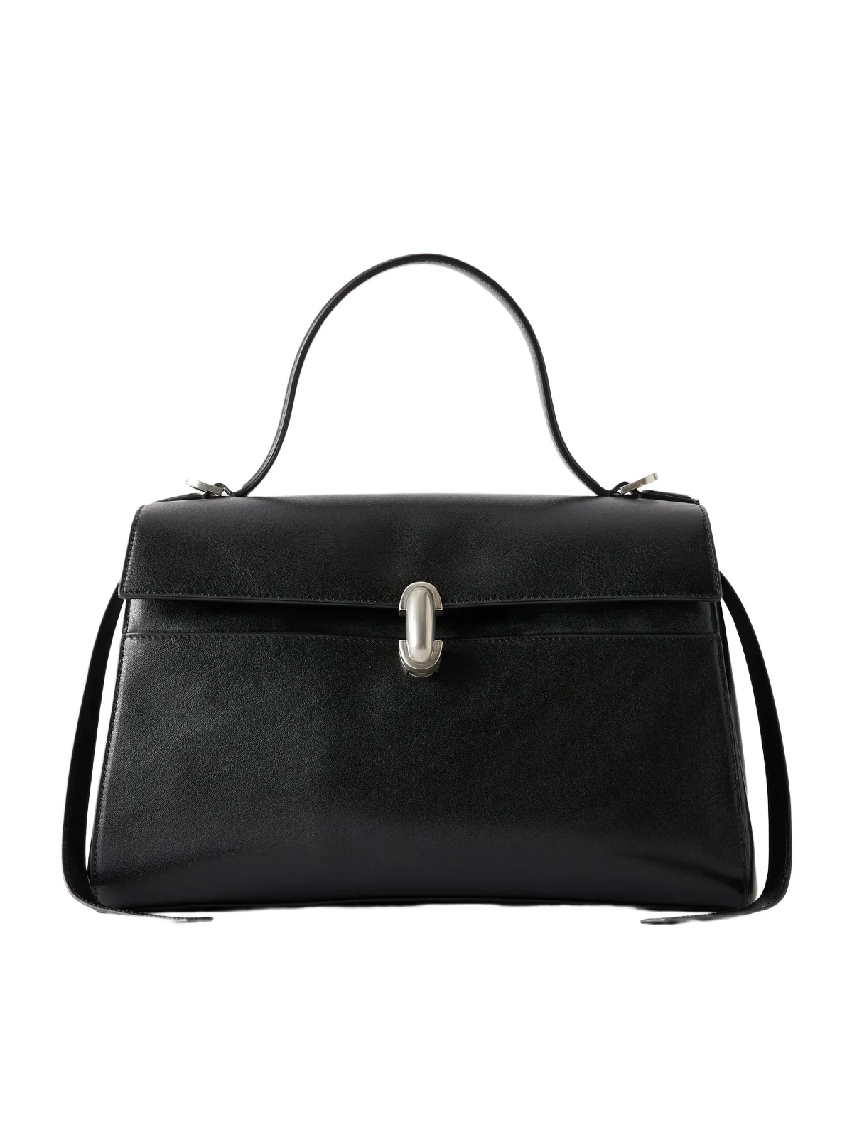 Soft Symmetry Leather Top Handle Bag