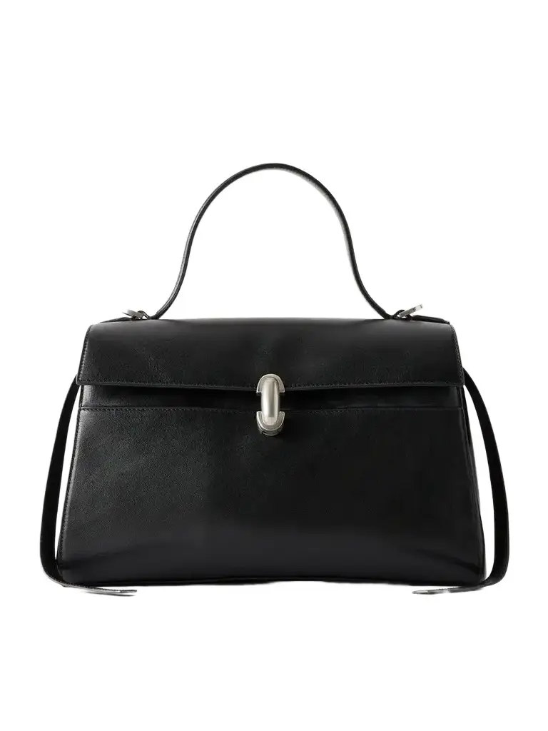 Soft Symmetry Leather Top Handle Bag
