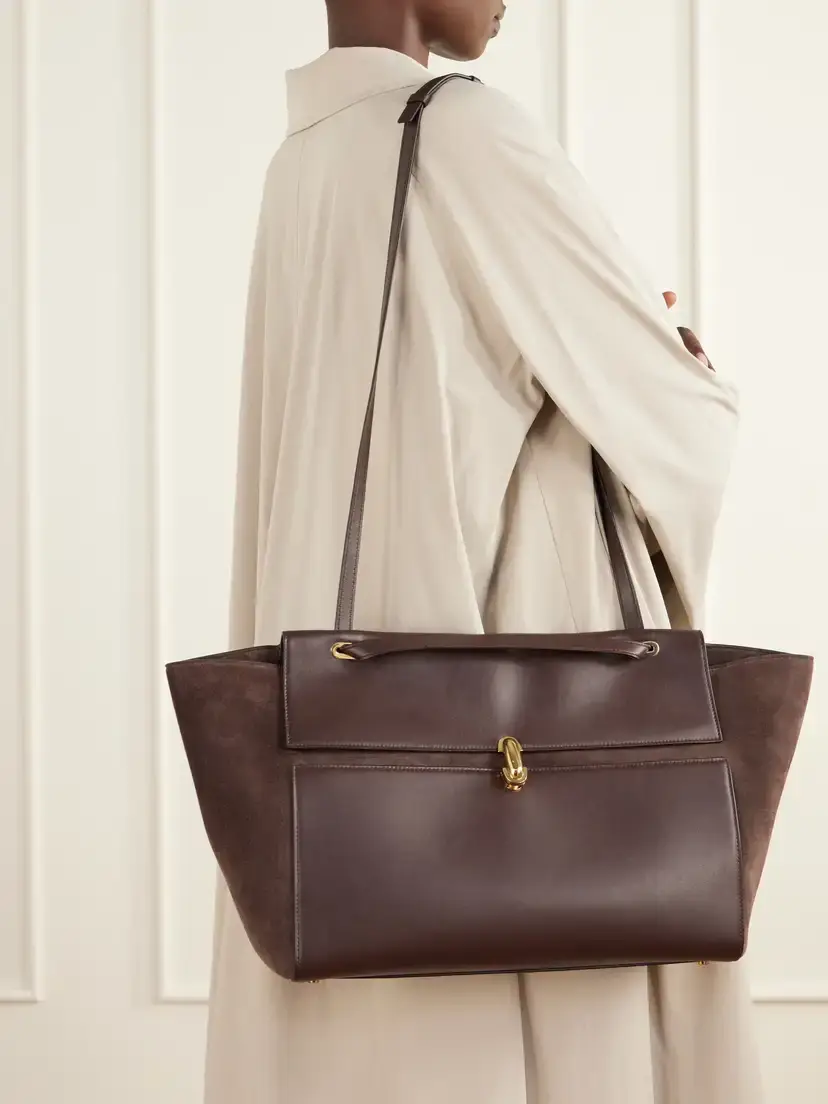 Savette Trapeze Leather-trimmed Suede Shoulder Bag | Thumbnail 2 Savette Trapeze Leather-trimmed Suede Shoulder Bag | Thumbnail 2