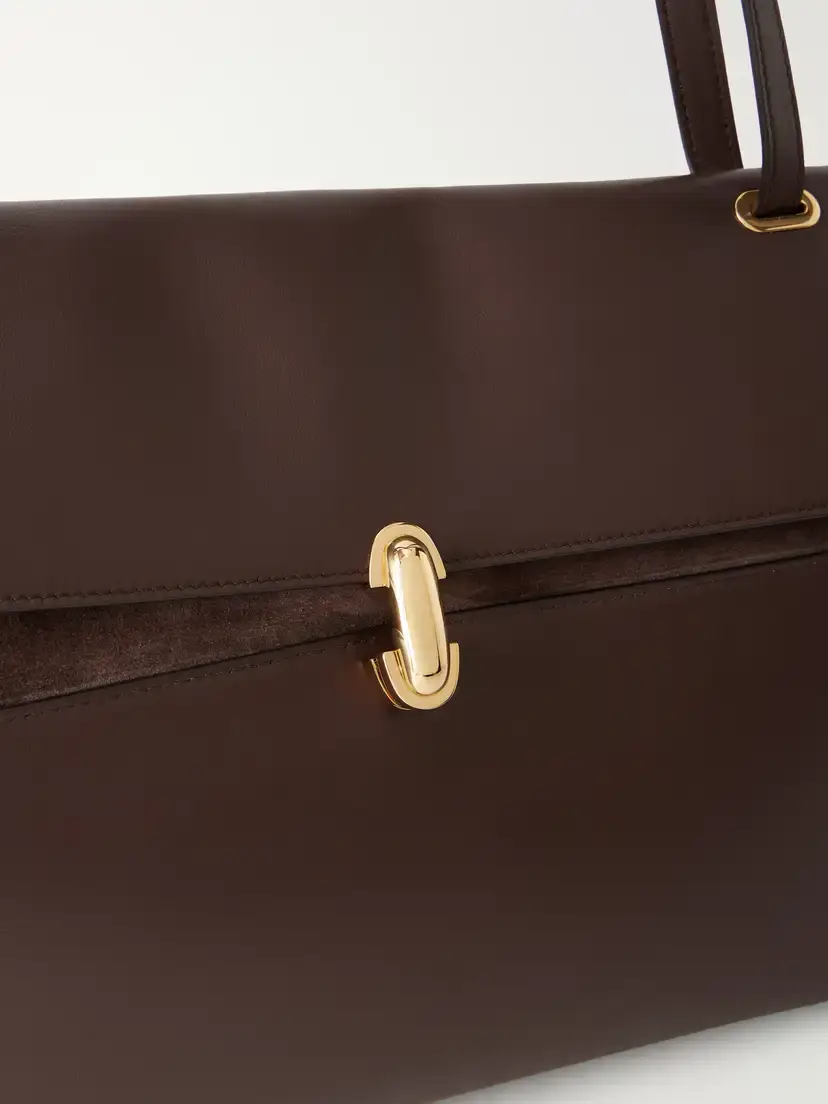 Savette Trapeze Leather-trimmed Suede Shoulder Bag | Thumbnail 5 Savette Trapeze Leather-trimmed Suede Shoulder Bag | Thumbnail 5