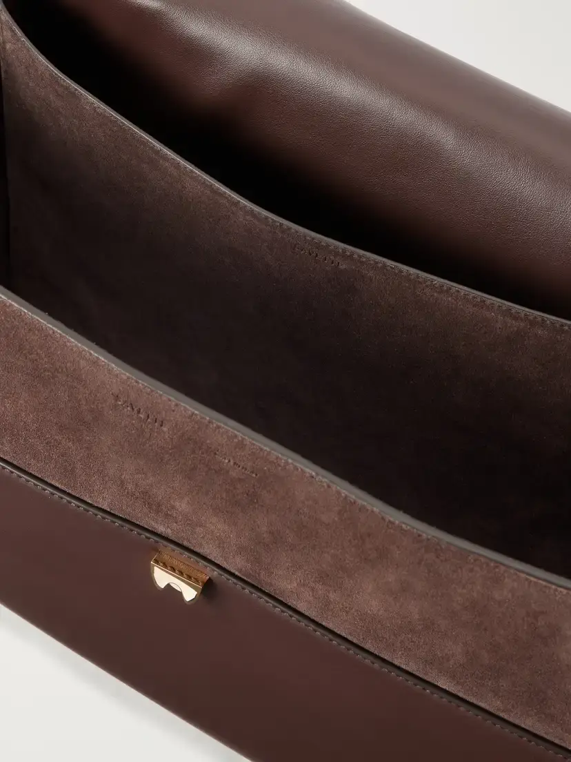 Savette Trapeze Leather-trimmed Suede Shoulder Bag | Thumbnail 6 Savette Trapeze Leather-trimmed Suede Shoulder Bag | Thumbnail 6