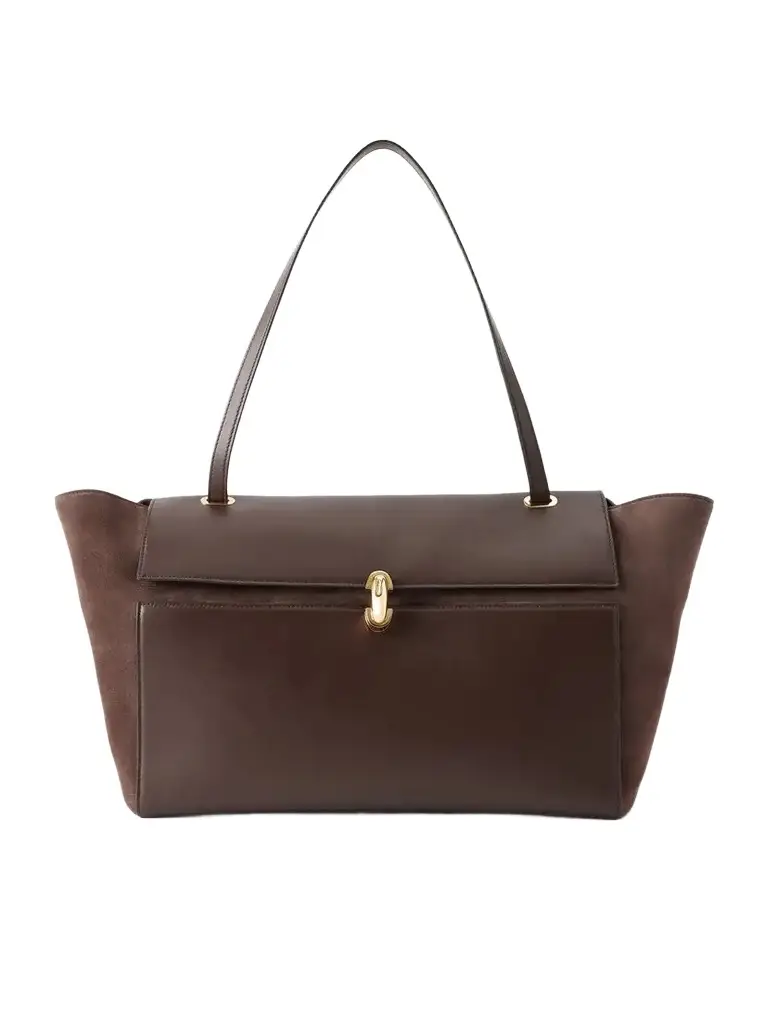 Savette Trapeze Leather-trimmed Suede Shoulder Bag
