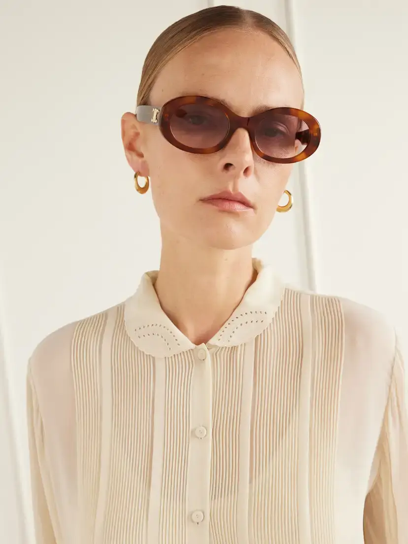 CELINE Eyewear Triomphe Oval-frame Acetate Sunglasses | Thumbnail 2 CELINE Eyewear Triomphe Oval-frame Acetate Sunglasses | Thumbnail 2