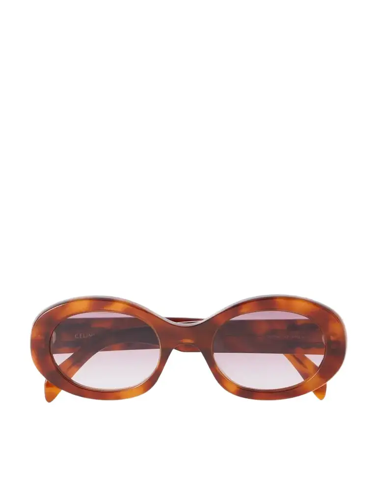 Triomphe Oval-frame Acetate Sunglasses