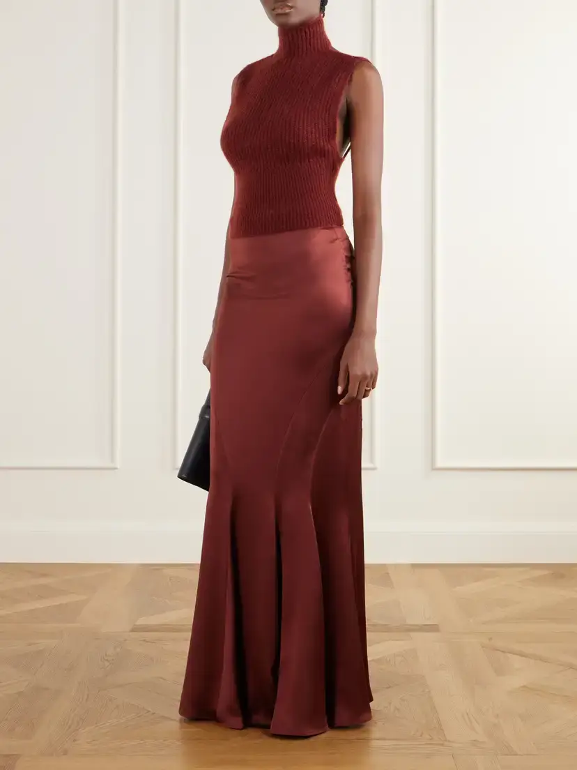 Max Mara Tabarin Pleated Silk-satin Maxi Skirt | Thumbnail 2