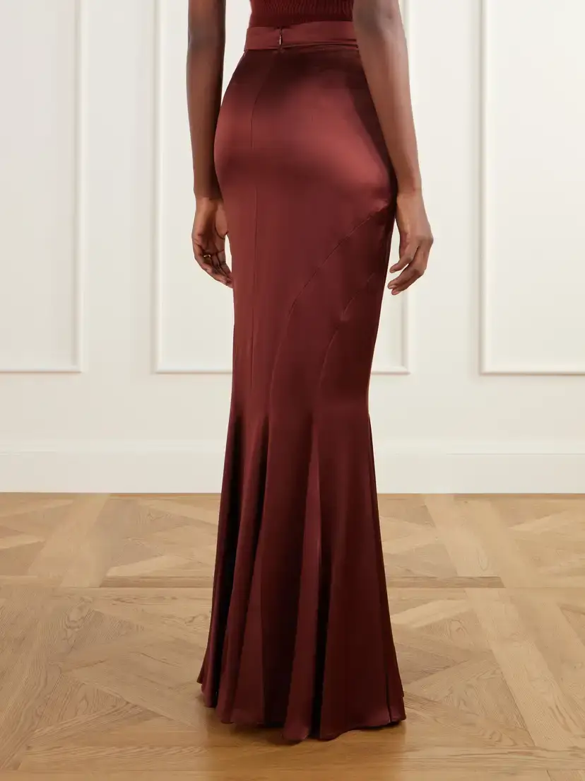 Max Mara Tabarin Pleated Silk-satin Maxi Skirt | Thumbnail 4