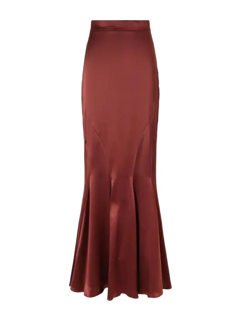 Max Mara Tabarin Pleated Silk-satin Maxi Skirt