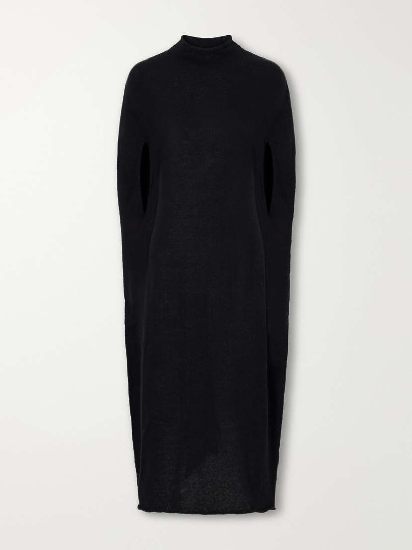 Lauren Manoogian Bottle Cape-effect Wool-blend Maxi Dress