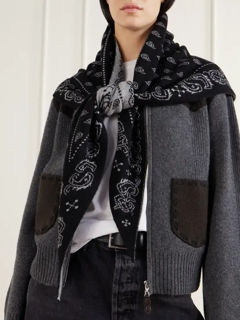 Guest In Residence The Wild Rag Cashmere-jacquard Scarf | Thumbnail 2