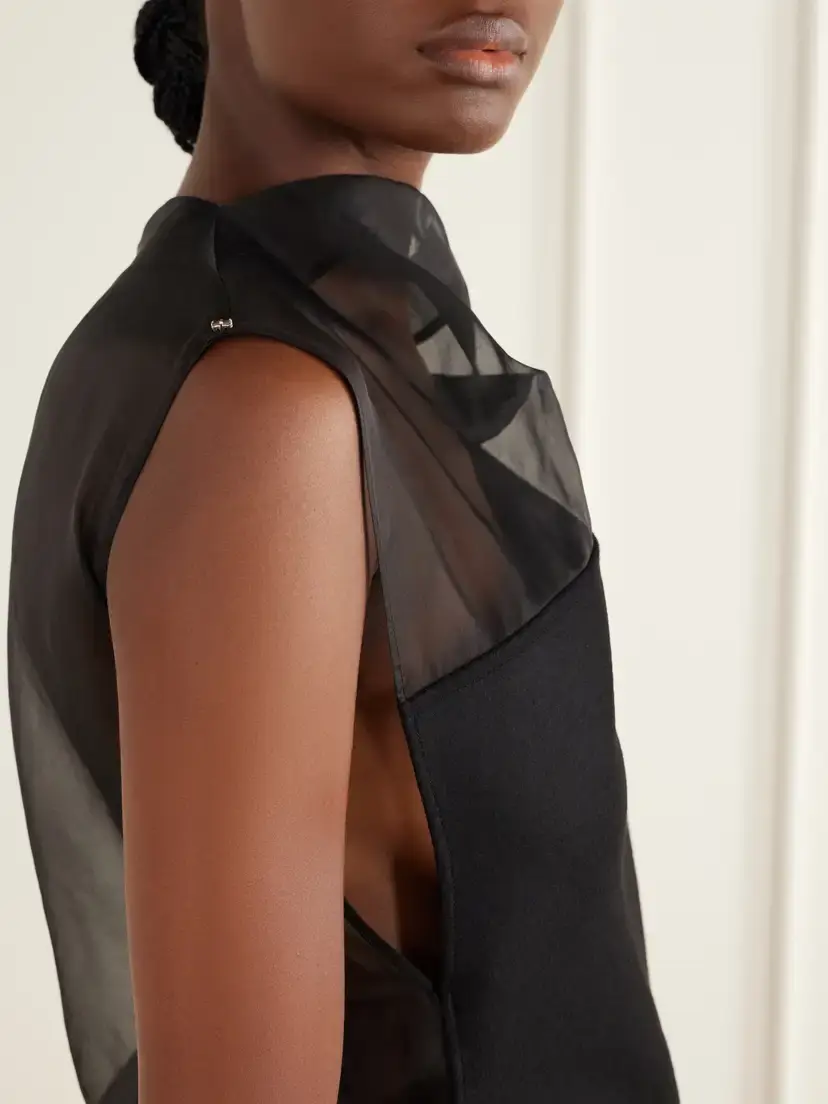 Sportmax Cesto Draped Virgin Wool And Silk Mini Dress | Thumbnail 4 Sportmax Cesto Draped Virgin Wool And Silk Mini Dress | Thumbnail 4