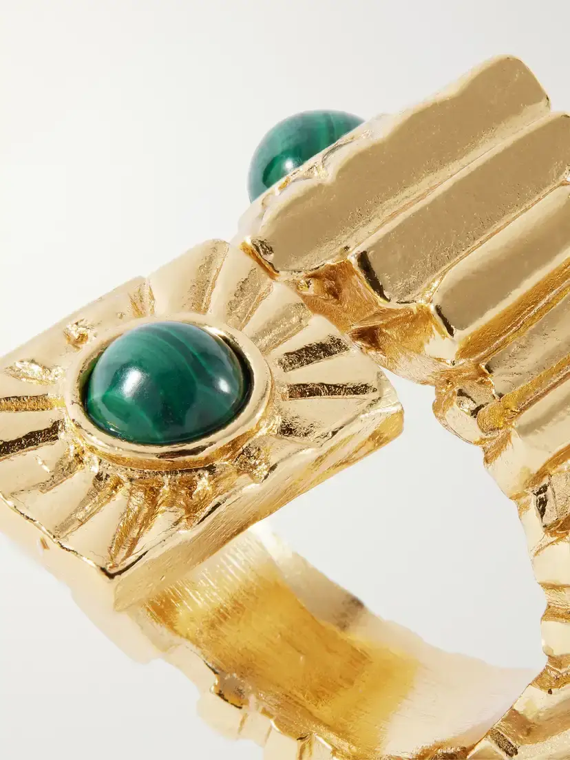 PAOLA SIGHINOLFI Kabala Gold-plated Malachite Ring | Thumbnail 4 PAOLA SIGHINOLFI Kabala Gold-plated Malachite Ring | Thumbnail 4