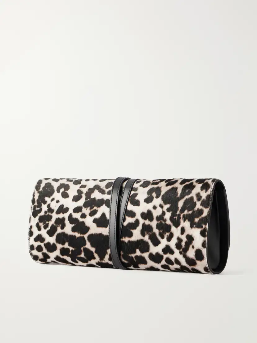 Liffner Belted Leopard-effect Calf Hair Clutch | Thumbnail 4
