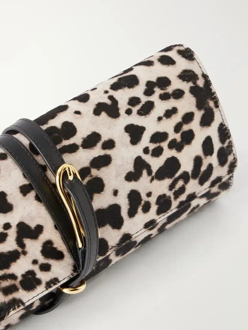 Liffner Belted Leopard-effect Calf Hair Clutch | Thumbnail 5