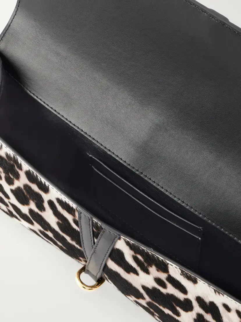 Liffner Belted Leopard-effect Calf Hair Clutch | Thumbnail 6
