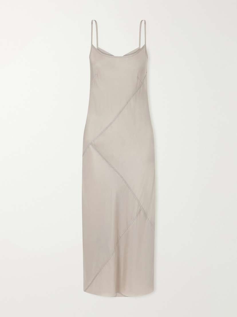 Lauren Manoogian Paneled Satin Midi Dress