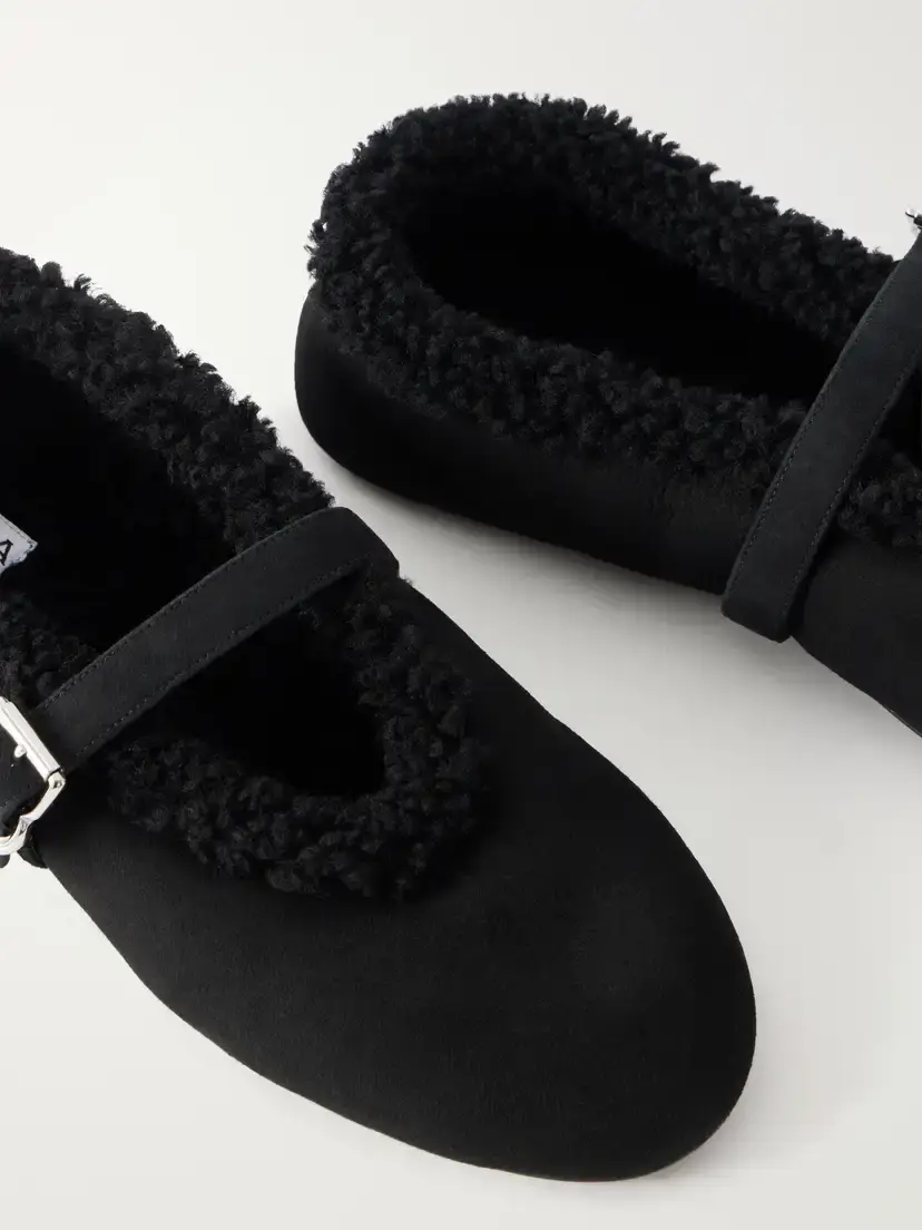 Alaïa La Ballerine Shearling-trimmed Suede Ballet Flats | Thumbnail 5 Alaïa La Ballerine Shearling-trimmed Suede Ballet Flats | Thumbnail 5