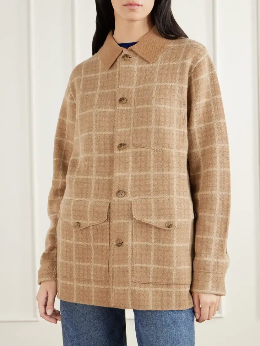 Guest In Residence Tartan Industry Checked Wool And Cashmere-blend Jacket - Brown | Thumbnail 3 Guest In Residence Tartan Industry Checked Wool And Cashmere-blend Jacket - Brown | Thumbnail 3