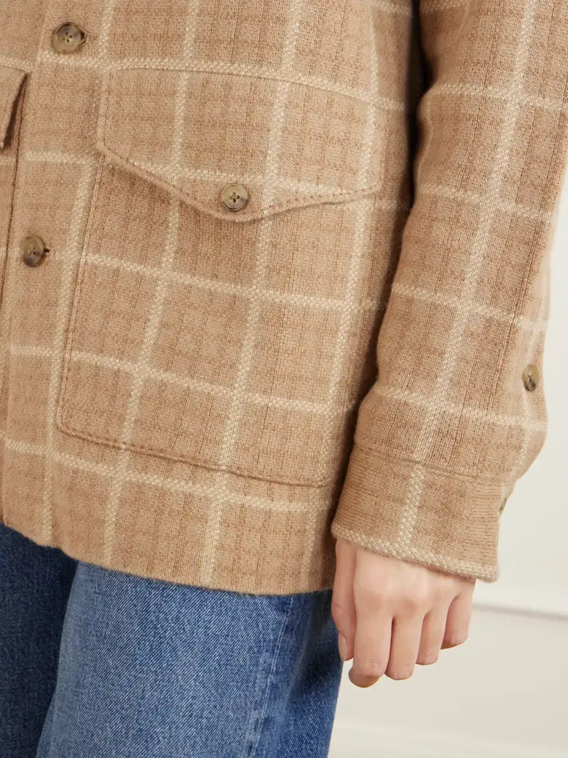 Guest In Residence Tartan Industry Checked Wool And Cashmere-blend Jacket - Brown | Thumbnail 5 Guest In Residence Tartan Industry Checked Wool And Cashmere-blend Jacket - Brown | Thumbnail 5
