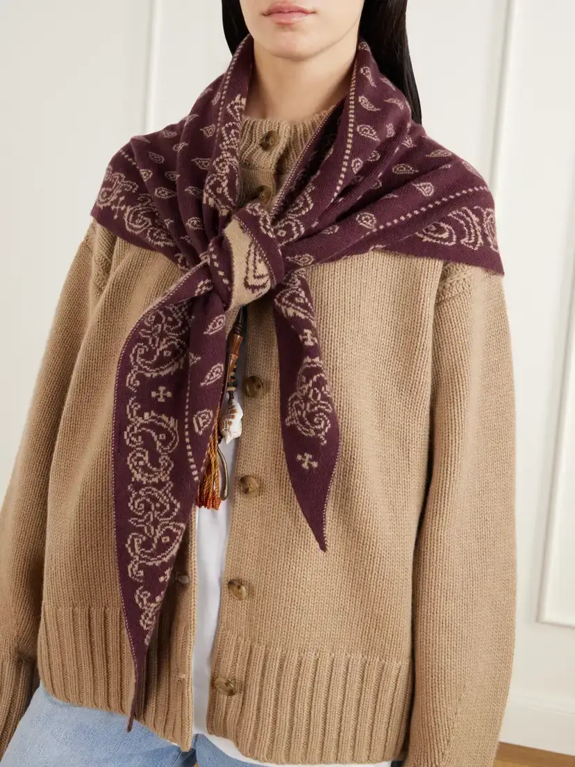 Guest In Residence The Wild Rag Cashmere-jacquard Scarf | Thumbnail 2 Guest In Residence The Wild Rag Cashmere-jacquard Scarf | Thumbnail 2