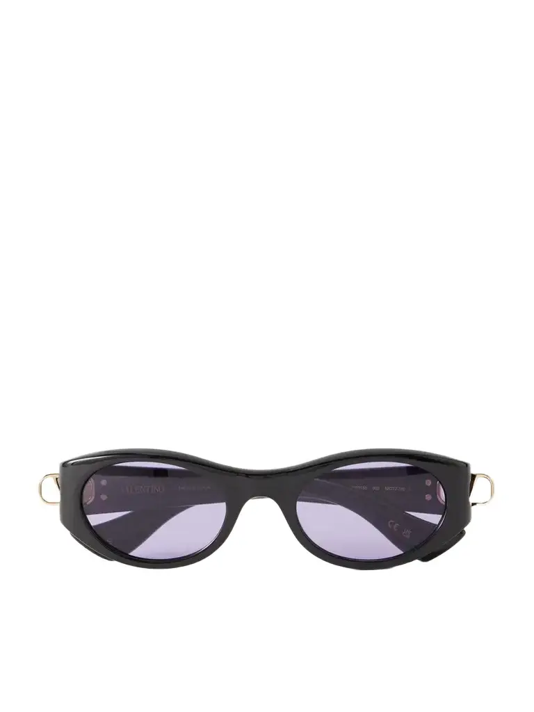 Valentino Eyewear Vlogo-embellished Round-frame Acetate Sunglasses