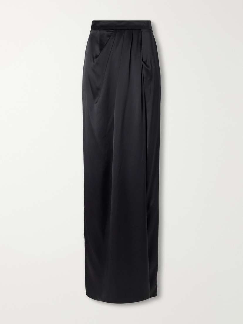 Camera Draped Silk-satin Maxi Skirt Camera Draped Silk-satin Maxi Skirt