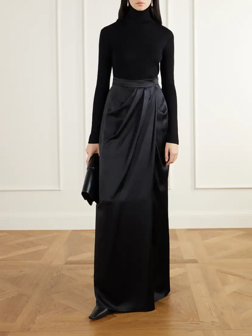 Max Mara Camera Draped Silk-satin Maxi Skirt | Thumbnail 2 Max Mara Camera Draped Silk-satin Maxi Skirt | Thumbnail 2