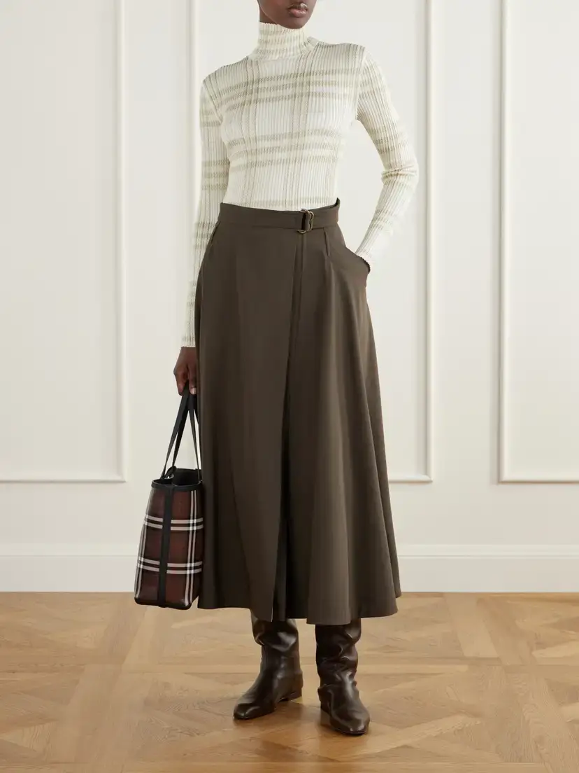 Burberry Checked Leather-trimmed Glossy Canvas Tote | Thumbnail 3 Burberry Checked Leather-trimmed Glossy Canvas Tote | Thumbnail 3