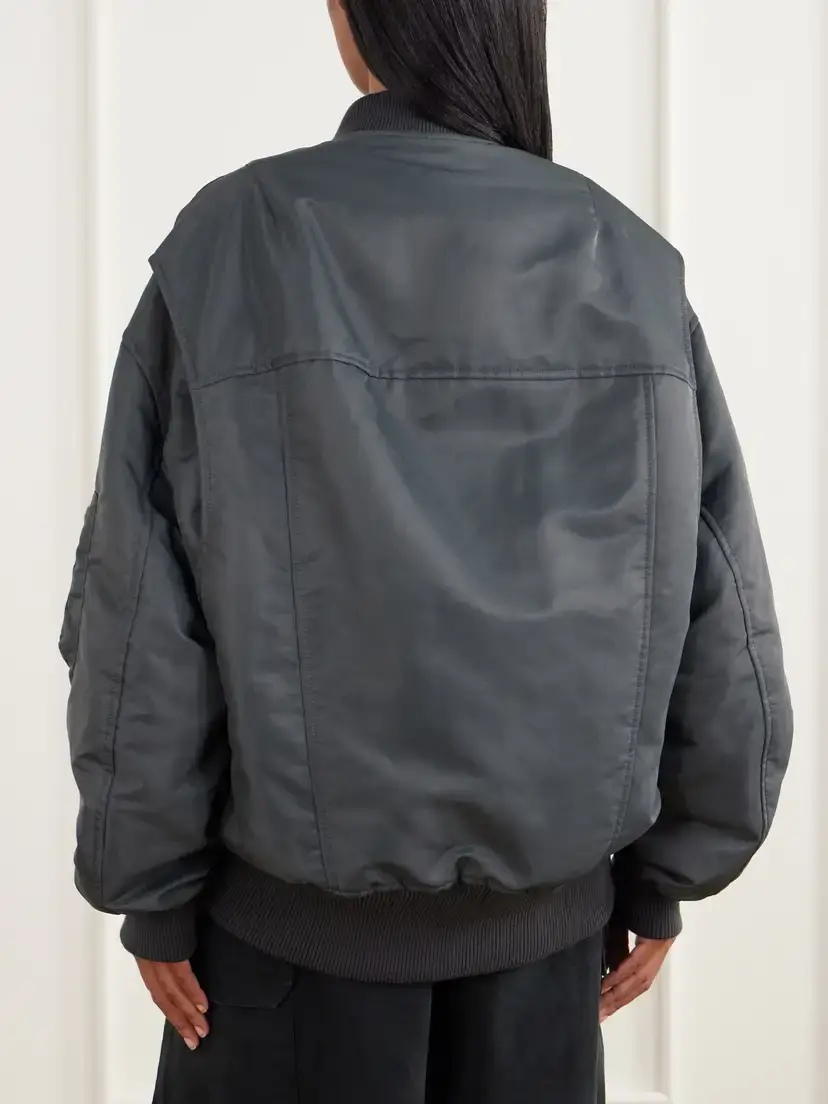 JW Anderson Oversized Tipped Hem Rib-trimmed Satin Bomber Jacket | Thumbnail 4 JW Anderson Oversized Tipped Hem Rib-trimmed Satin Bomber Jacket | Thumbnail 4