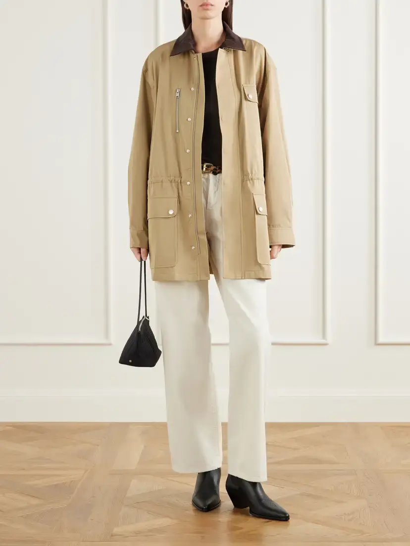 Frame The Safari Drawstring Corduroy-trimmed Cotton-twill Jacket | Thumbnail 2 Frame The Safari Drawstring Corduroy-trimmed Cotton-twill Jacket | Thumbnail 2