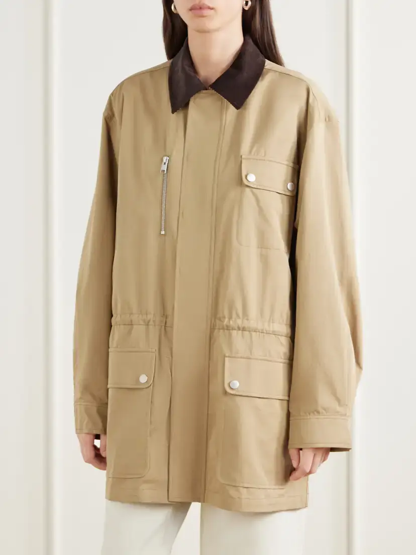 Frame The Safari Drawstring Corduroy-trimmed Cotton-twill Jacket | Thumbnail 3 Frame The Safari Drawstring Corduroy-trimmed Cotton-twill Jacket | Thumbnail 3
