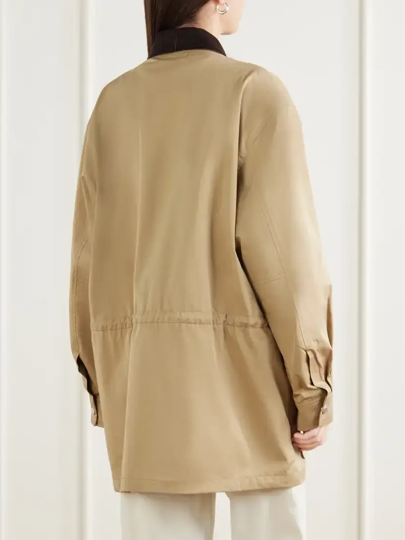 Frame The Safari Drawstring Corduroy-trimmed Cotton-twill Jacket | Thumbnail 4 Frame The Safari Drawstring Corduroy-trimmed Cotton-twill Jacket | Thumbnail 4