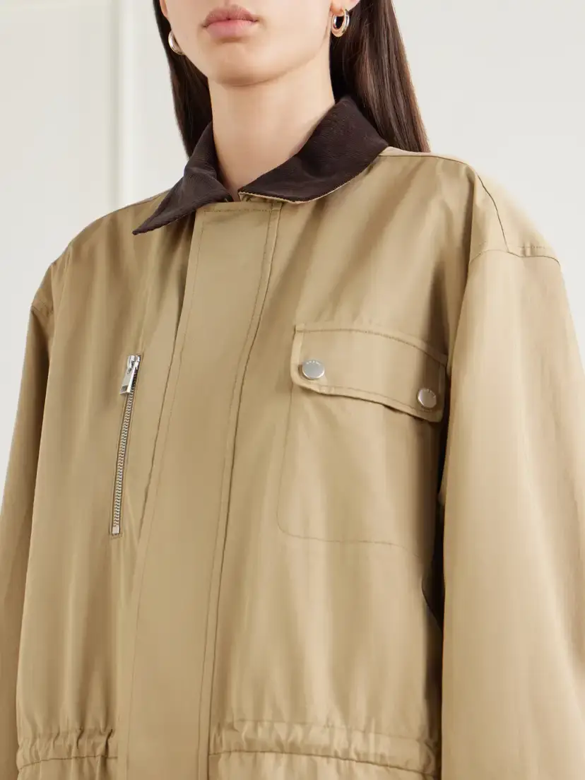 Frame The Safari Drawstring Corduroy-trimmed Cotton-twill Jacket | Thumbnail 5 Frame The Safari Drawstring Corduroy-trimmed Cotton-twill Jacket | Thumbnail 5