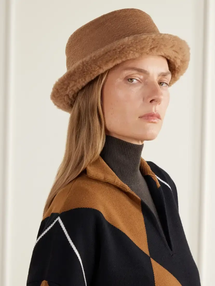 Max Mara Fiducia Teddy Camel-hair Bucket Hat | Thumbnail 3 Max Mara Fiducia Teddy Camel-hair Bucket Hat | Thumbnail 3