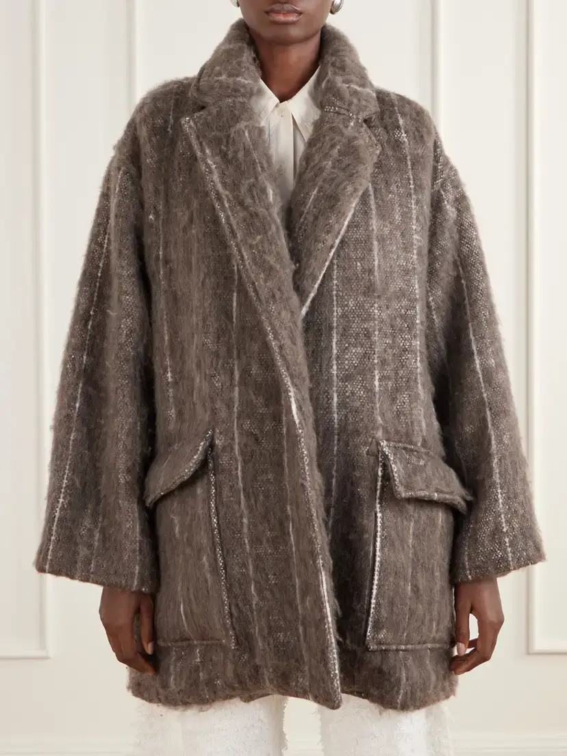 Marrakshi Life The Cropped Blanket Striped Brushed Woven Coat | Thumbnail 3 Marrakshi Life The Cropped Blanket Striped Brushed Woven Coat | Thumbnail 3