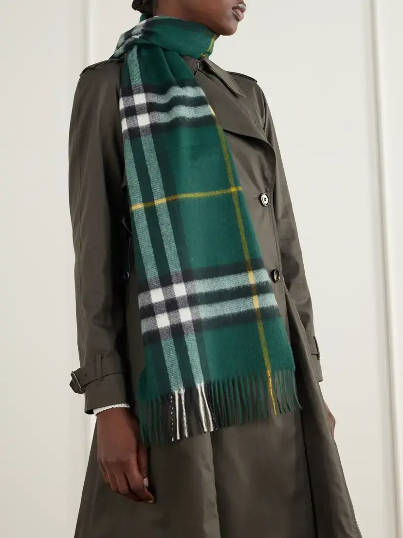 Burberry Giant Fringe-detail Checked Cashmere Scarf | Thumbnail 2 Burberry Giant Fringe-detail Checked Cashmere Scarf | Thumbnail 2