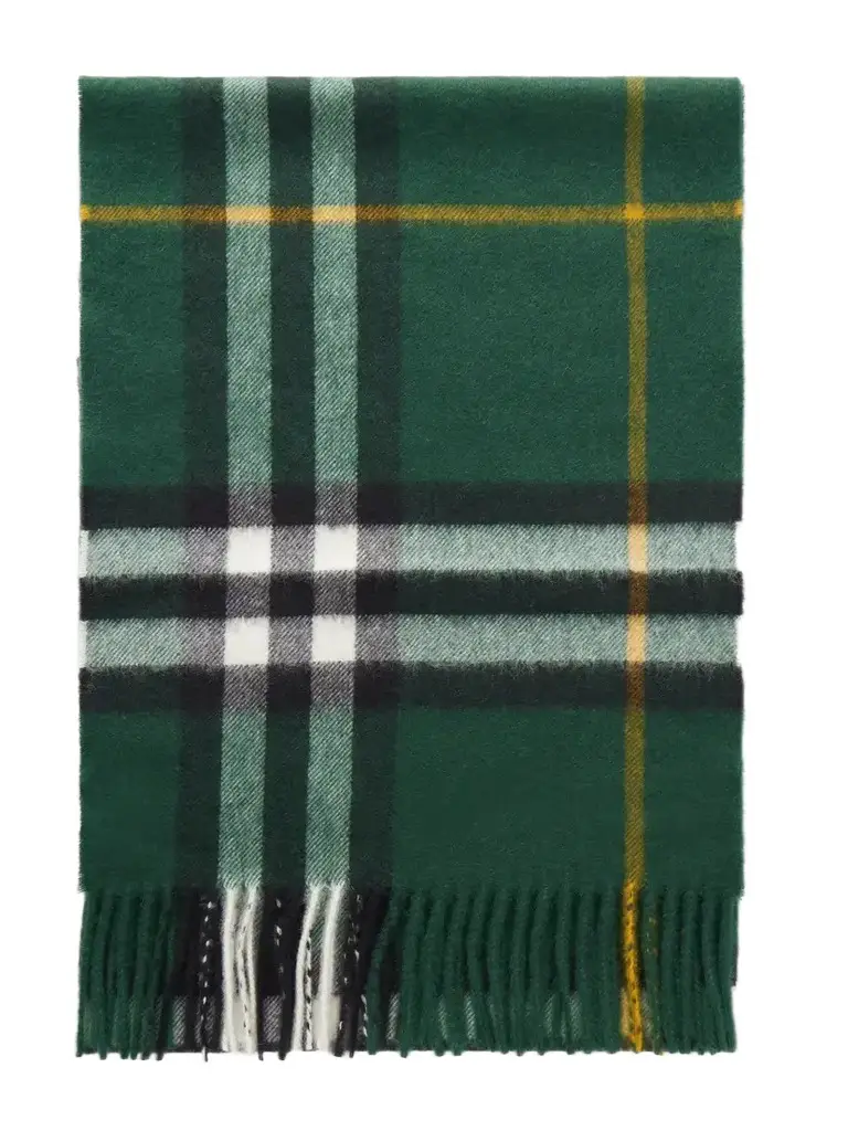 Burberry Giant Fringe-detail Checked Cashmere Scarf