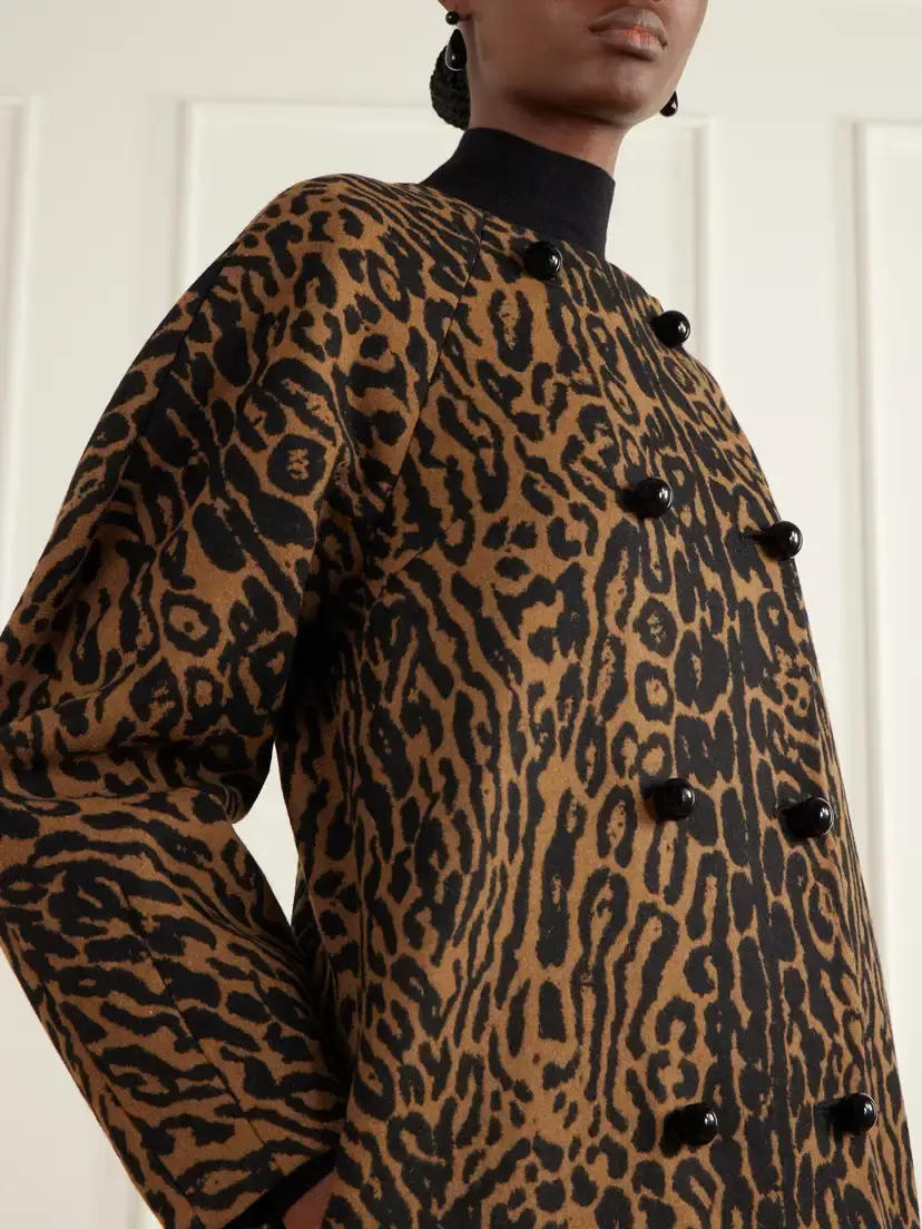 Carolina Herrera Cocoon Leopard-jacquard Wool Coat | Thumbnail 4 Carolina Herrera Cocoon Leopard-jacquard Wool Coat | Thumbnail 4