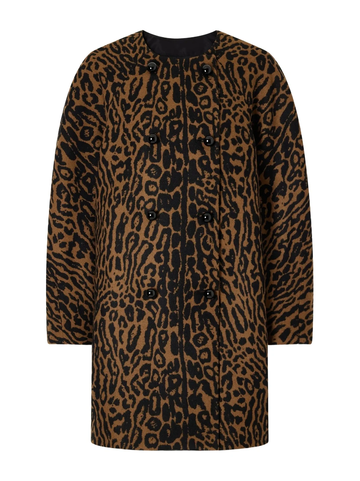 Carolina Herrera Cocoon Leopard-jacquard Wool Coat